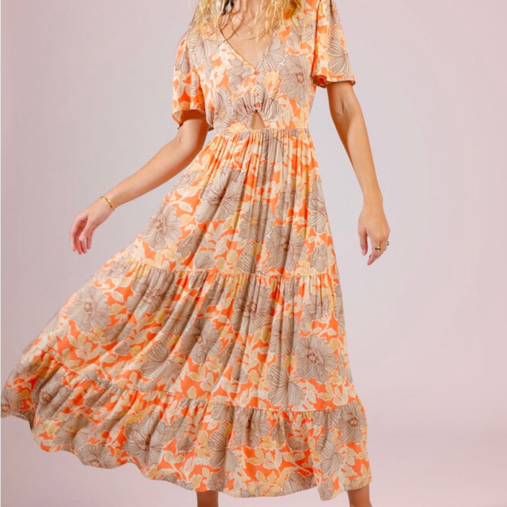 NWT BAND OF THE FREE Apricot Floral Dress XS